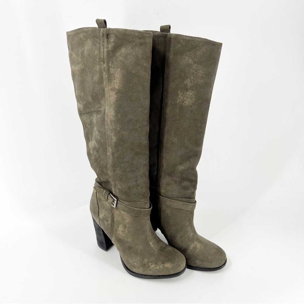 ✅ Belle Sigerson Morrison Brown Metallic Suede‎ Boots SIZE 9.5